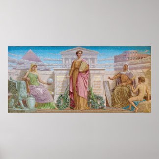 Geschichte, Mosaik von Frederick Dielman Poster