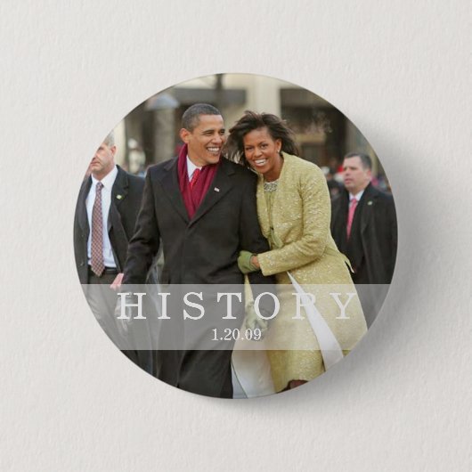 GESCHICHTE: Präsident Barack und Michelle Obama Button (Vorderseite)