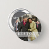 GESCHICHTE: Präsident Barack und Michelle Obama Button (Vorne & Hinten)