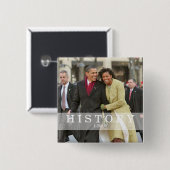 GESCHICHTE: Präsident Barack und Michelle Obama Button (Vorne & Hinten)