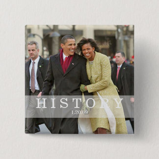 GESCHICHTE: Präsident Barack und Michelle Obama Button