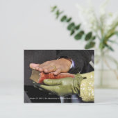 GESCHICHTE: Präsident Obamas Hand auf Lincoln Bibe Postkarte (Stehend Vorderseite)