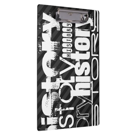 Geschichte; Schwarz & Dunkelgraue Streifen Klemmbrett (Rechts)