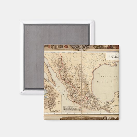 Geschichte und Architektur Mexikos Magnet (Vorderseite/Rückseite)
