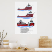 Geschichte von Great Lakes Freighter Arthur M. And Poster (Küche)