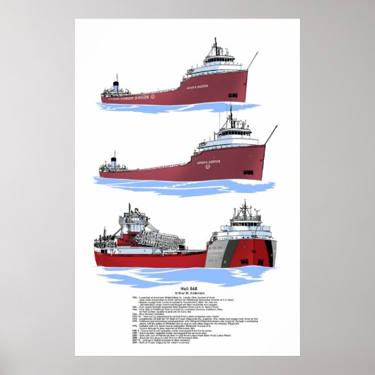 Geschichte von Great Lakes Freighter Arthur M. And Poster (Vorne)