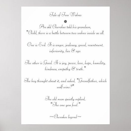 Geschichte von zwei Wölfen Poster (Vorne)