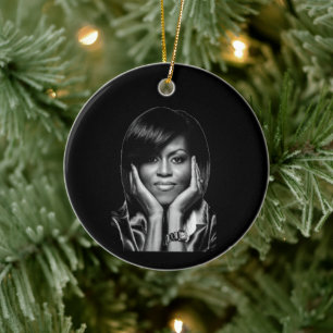 GESCHICHTE WIRD MICHELLE OBAMA GEMACHT KERAMIK ORNAMENT