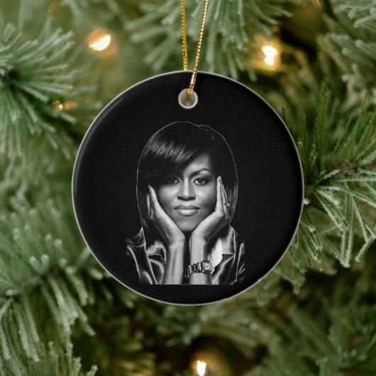GESCHICHTE WIRD MICHELLE OBAMA GEMACHT KERAMIK ORNAMENT (Baum)