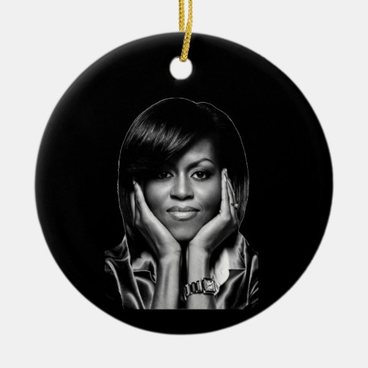 GESCHICHTE WIRD MICHELLE OBAMA GEMACHT KERAMIK ORNAMENT (Vorne)