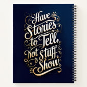 Geschichten erzählen, nicht Dinge zeigen Notizblock (Rückseite)