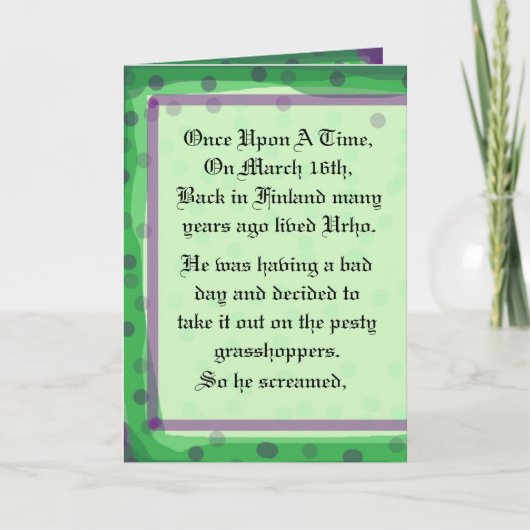 Geschichten-Gruß-Karte St. Urho    fertigen es Karte (Vorderseite)