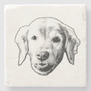 Geschichten-Hund-Einstellung Steinuntersetzer