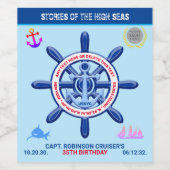 Geschichten über die Hochsee. Gewitzt, individuell Weinetikett (Einzelnes Label)