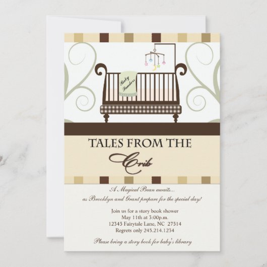 Geschichten von Crib Storybook Showeinladung Einladung (Vorderseite)