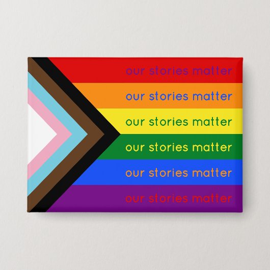 Geschichten zählen Regenbogenflagge Gay Pride Inte Button (Vorderseite)