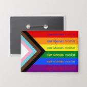 Geschichten zählen Regenbogenflagge Gay Pride Inte Button (Vorderseite/Rückseite)