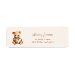 Geschichtenbuch-Teddybär-Baby-Shower-Rücksendeadre