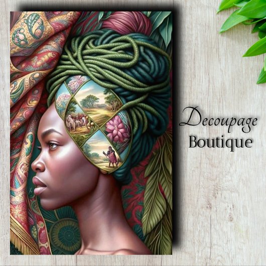 Geschichtentapete Découpage Seidenpapier