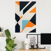 Geschichtete abstrakte Geometrie Poster (Heimbüro)