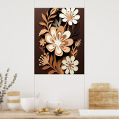 Geschichtete Blumenausschnitt-Harmonie Poster (Küche)