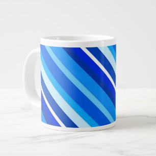 Geschichtete Bonbonstreifen - kobaltblau und hellb Jumbo-Tasse