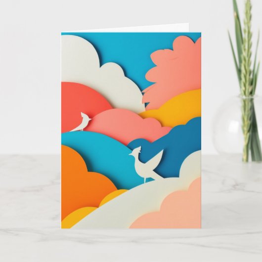 Geschichtete Himmel Vögel Karte (Vorderseite)