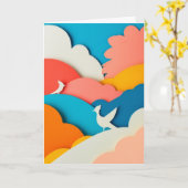 Geschichtete Himmel Vögel Karte (Gelbe Blume)