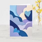 Geschichtete Himmelherzen Karte (Gelbe Blume)