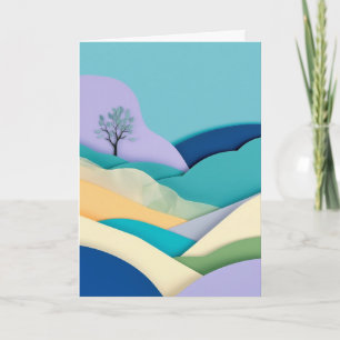 Geschichtete Landschaft Papier Traumlandschaft Karte