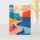 Geschichtete Landschaft Vögel Karte (Gelbe Blume)