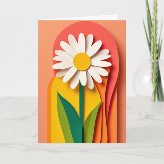 Geschichtete Papierblüte Karte (Vorderseite)
