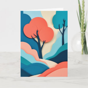 Geschichtete Papierlandschaft Karte