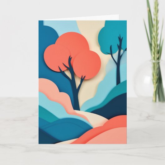 Geschichtete Papierlandschaft Karte (Vorderseite)