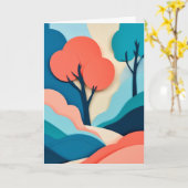 Geschichtete Papierlandschaft Karte (Gelbe Blume)