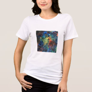 Geschichtete Pinselstriche-Handgemalte abstrakte K Tri-Blend Shirt