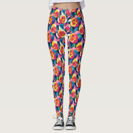 Geschichtete Rosen der Liebe Leggings