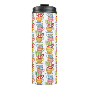 Geschichtete Teetassen Teatime-Illustration Thermosbecher