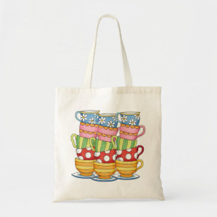 Geschichtete Teetassen Teatime-Illustration Tragetasche