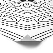 Geschichteter Blumen-Mandala-Rahmen mit offenem Ze Poster (Ecke)