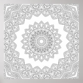Geschichteter Blumen-Mandala-Rahmen mit offenem Ze Poster