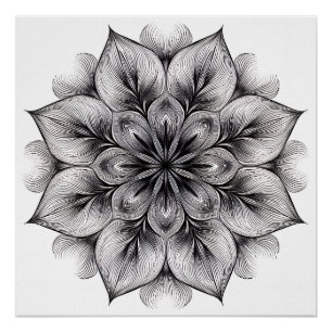 Geschichtetes Bloom-Mandala Poster