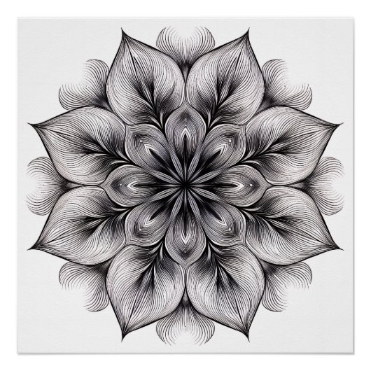 Geschichtetes Bloom-Mandala Poster (Vorderseite)