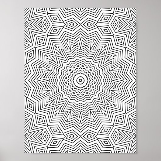 Geschichtetes Chevron-Wellen-Mandala mit Diamant-A Poster (Vorne)