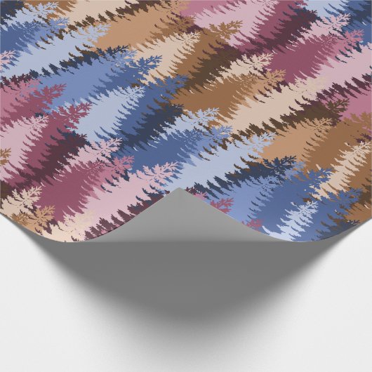 Geschichtetes Kiefernwaldmuster Geschenkpapier (Ecke)