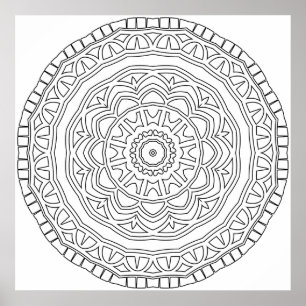 Geschichtetes Stammesmedaillon-Mandala mit Randkun Poster