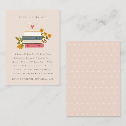 Geschichtliche Bücher mit Blumenbüchern für Babydu Begleitkarte (Vorne/Hinten)