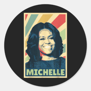 Geschichts- und Politikladen Michelle Obama Vintag Runder Aufkleber