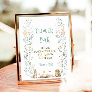 Geschichtsbuch-Baby-Party-Blumenbar Poster