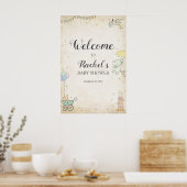 Geschichtsbuch-Baby-Shower-Willkommensposter Poster (Küche)